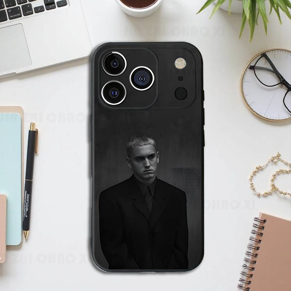

Хип-Хоп Эминем Рэпер Черный Чехол Для Телефона Для IPhone 17 16 15 14 13 12 13 12 11 Pro Max Plus XS XR Силиконовый Мягкий Задний Чехол iPhone17air