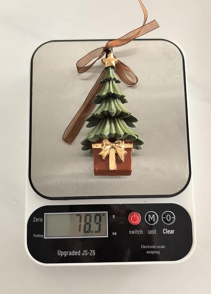 Luxury 3D Retro Resin Christmas Tree Ornaments: Old Man Bell Pendant with Gift Bag