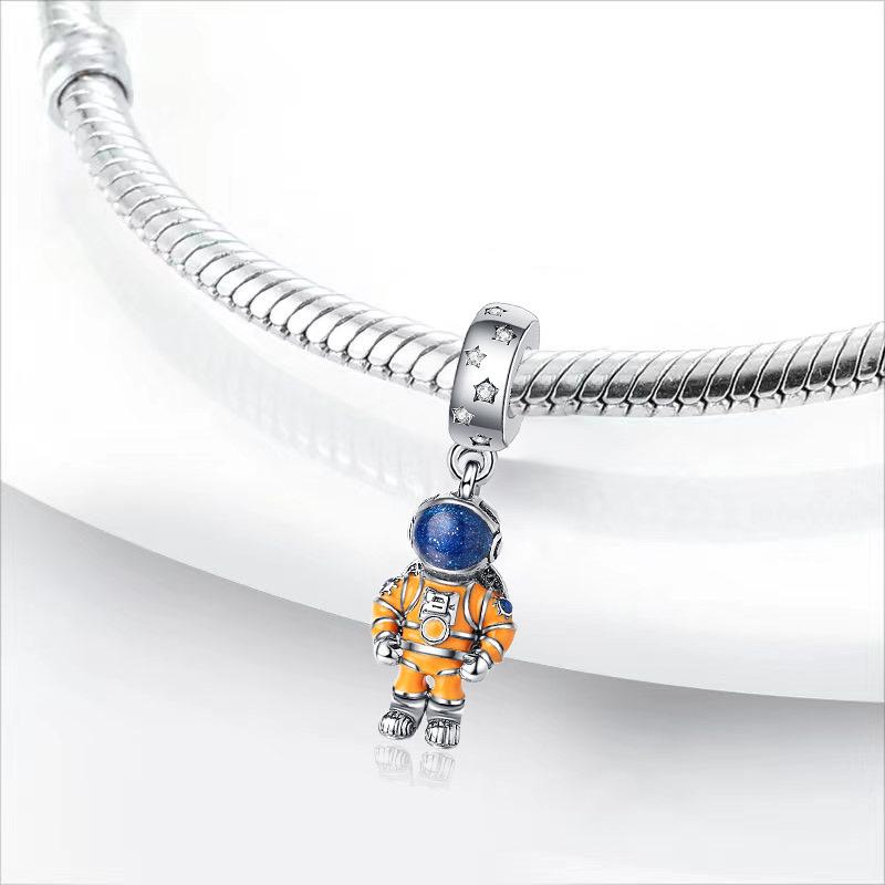 Fashion Copper Trinketsstarry Sky Astronaut Charm Bead Pandent Fit Original Pendant Copper Bracelet Diy Women Jewelry