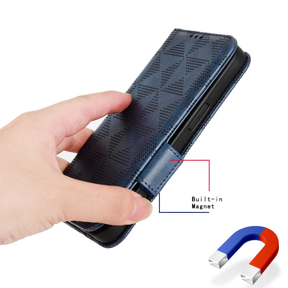 For Huawei P60 Pro/P60 Anti-Dust Phone Shell PU Leather Phone Case Imprinted Triangle Stand Wallet Cover