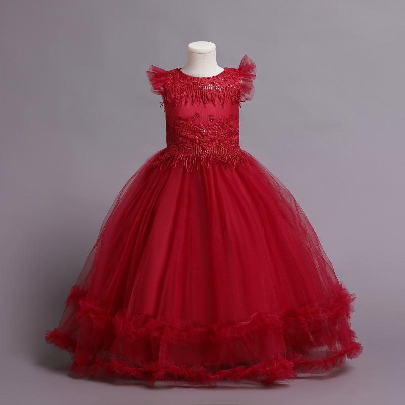 Floral Princess Ball Gown Dress for Girls 2-10 Years - Elegant Birthday/Party/Wedding Formal Dress with Petal Sleeves