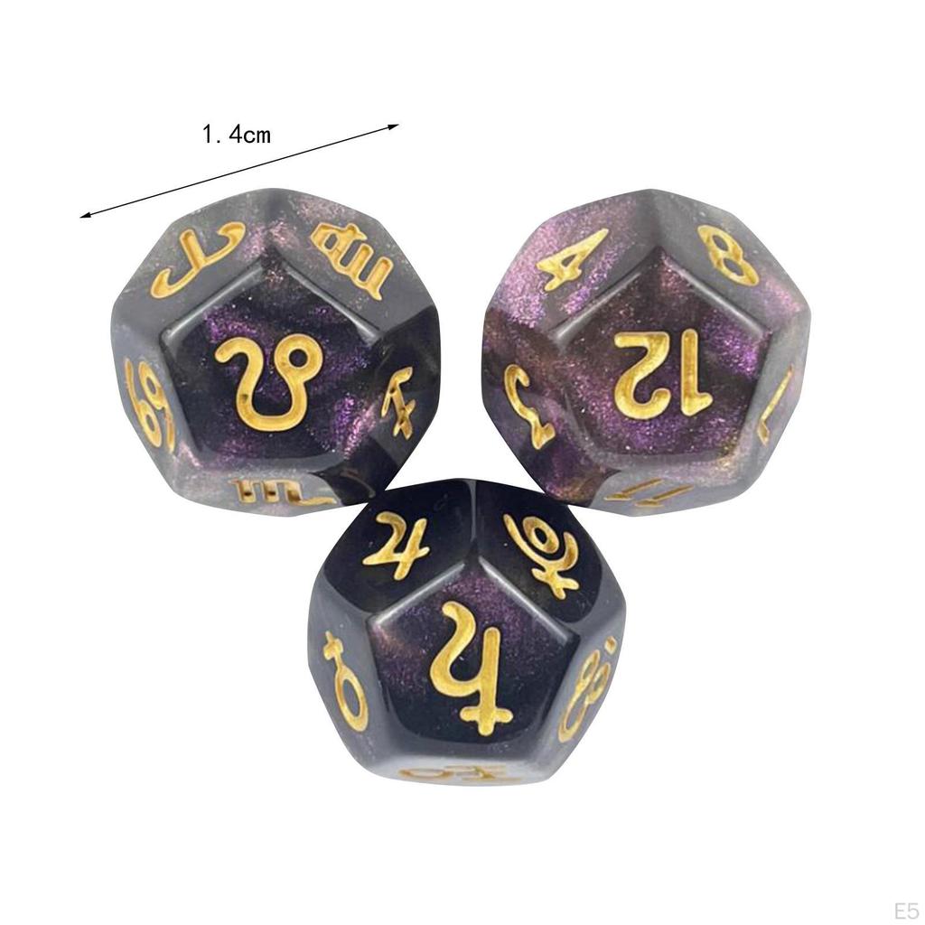 Acrylic D12 Astrology Dice Set, Entertainment Toy, for Parties, Fortune Telling, Gaming
