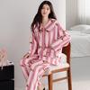 Pajamas Women'S Winter Coral Fleece Thickened Fleece Warm Homewear Autumn And Winter Suit