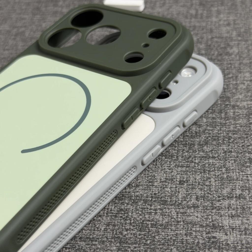 Personalized Contrasting Color, Skin-feeling Magnetic Attraction, Suitable for Apple 16/17Promax Mobile Phone Case IP15 Fine Hole 14/13 Anti-drop 12