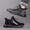black Genuine Leather Wool Men Winter Shoes Cow Leather Super Warm Size 38~44 Winter Boots Non-Slip Snow Boots