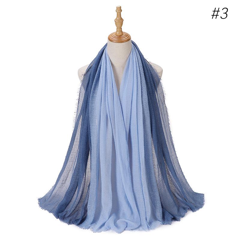 Gradient Color Cotton Linen Scarf Travel Camping Shade Long Scarves Shawl Head Wraps Headscarf Neckerchief Women Muslim Hijabs