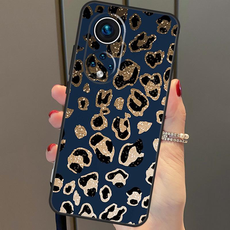 Leopard Print Black Cheetah Pattern Cover For Honor 50 Lite Case For Huawei P20 P30 P40 Pro Nova 9 5T P Smart 2021 8X 9X 10i