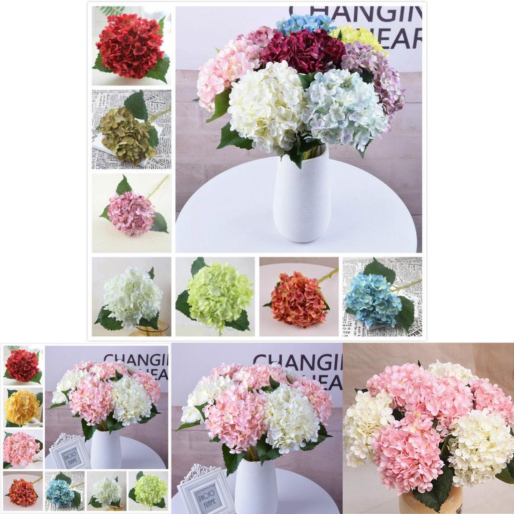 Elegant Faux Artificial Silk Hydrangea Bouquet For Stunning Home And Wedding Decor