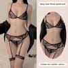 Erotic Underwear Women's Lace Open Gear Free Three-point Chest Wrap Suspenders Sexy Temptation Uniform Suit
