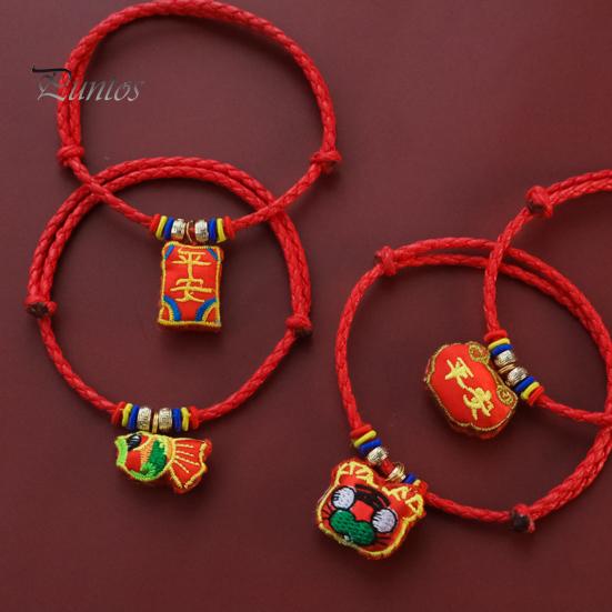 Cat Collar Pet Vibrant Color Adjustable Friendly to Skin Wear Resistant Ultra-Light Dress Dog Up Polyester Chinese New Year Lucky Red Pendant