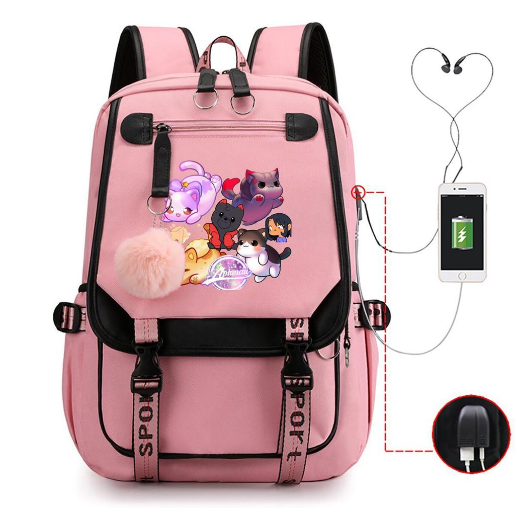 My World Harajuku Leisure Backpack Junior High School Student Elementary School Student Multifunctional USB School Bag Female