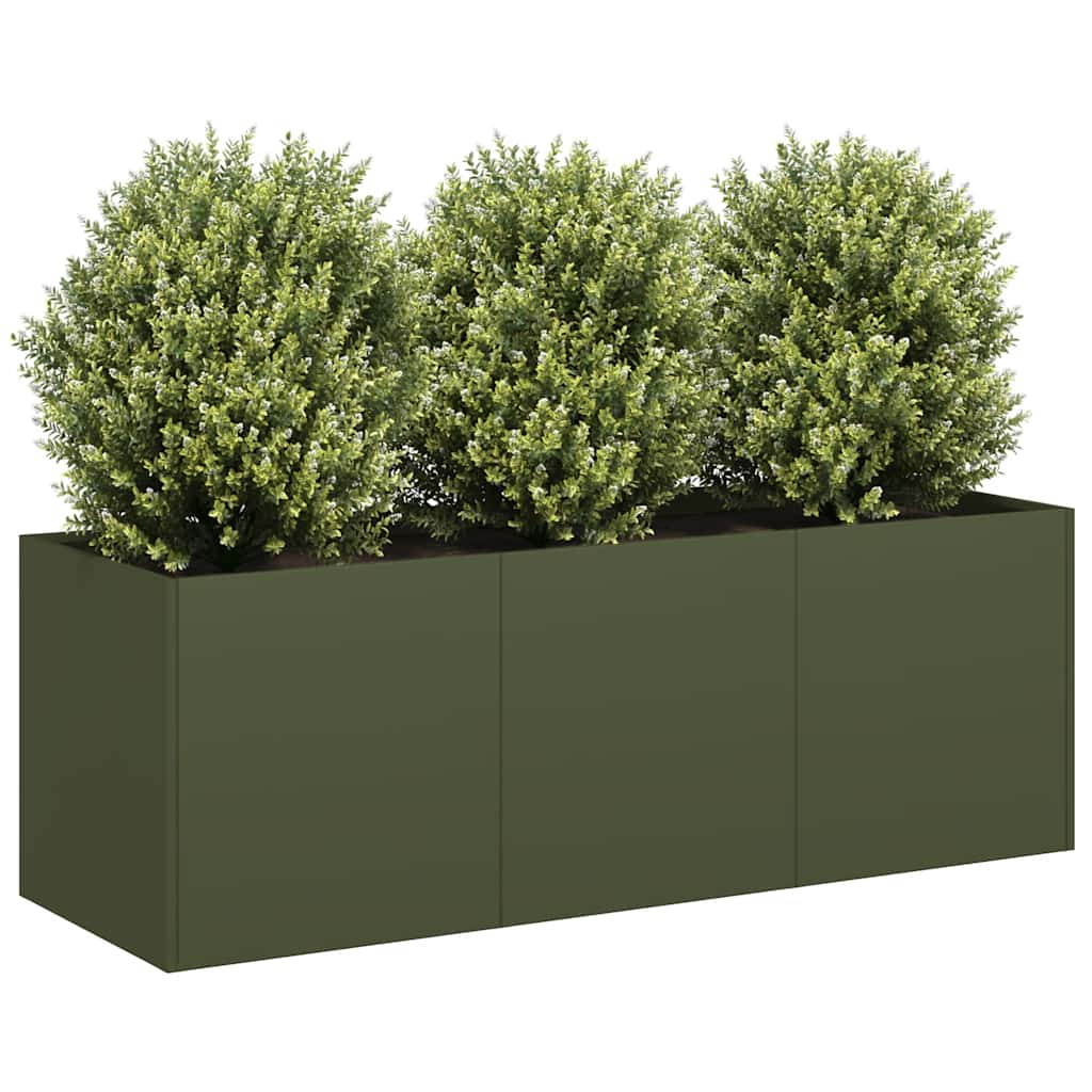 Olive Green Planting Box 120 X 40 X 40 Cm Cold Rolled Steel