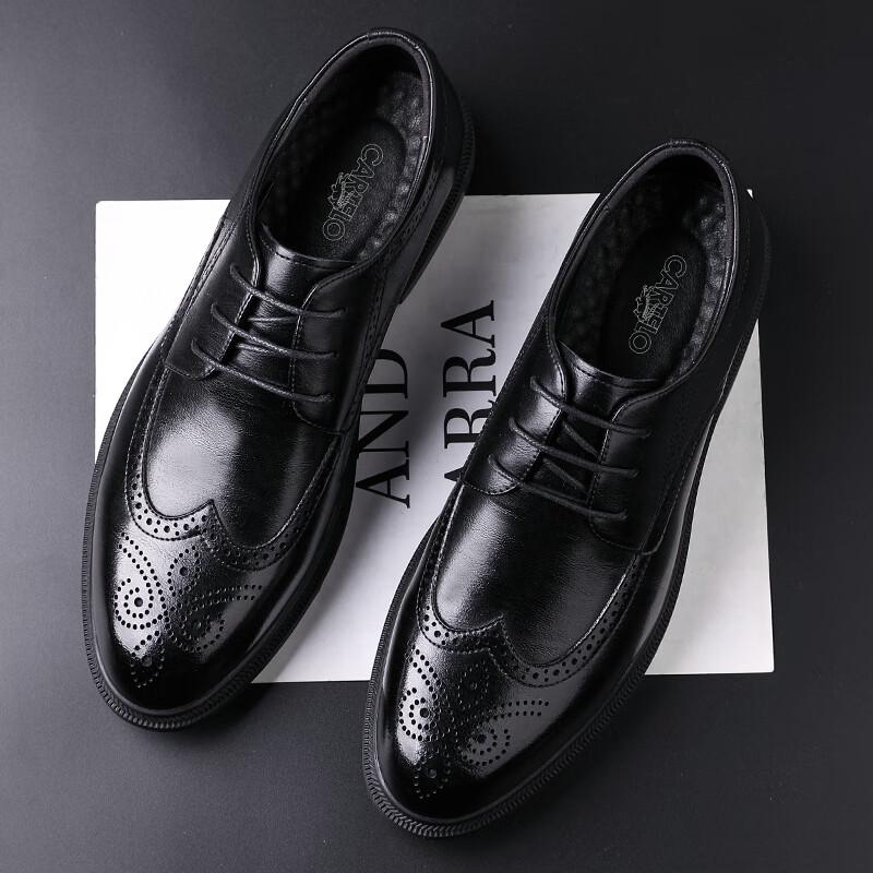 CARTELO Men s British Brogue Height-Increasing Dress Shoes 40