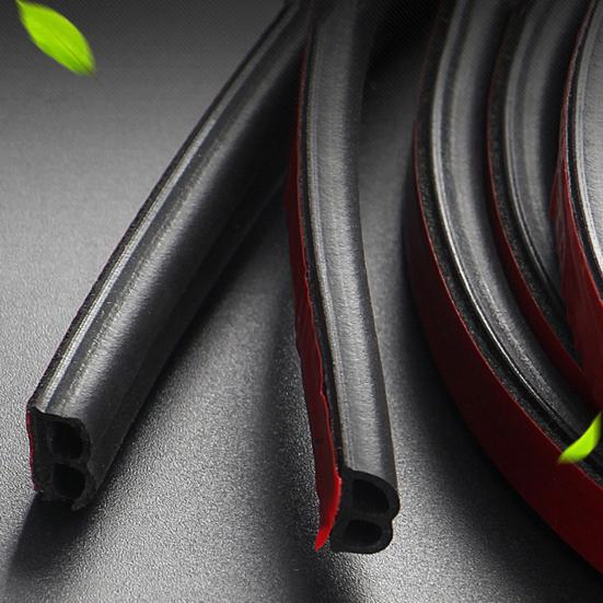 1 Roll Car Door Sealing Strip Noise Reduction Windproof Water-Resistant Self Adhesive Strong Stickiness Easy To Install Auto Door Rubber Seal Strip