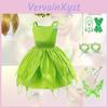 Tinker Bell Fairy Princess Dress For Kids Halloween Costume Party Polyester Fiber Fabric Suitable For Children 80-150cm