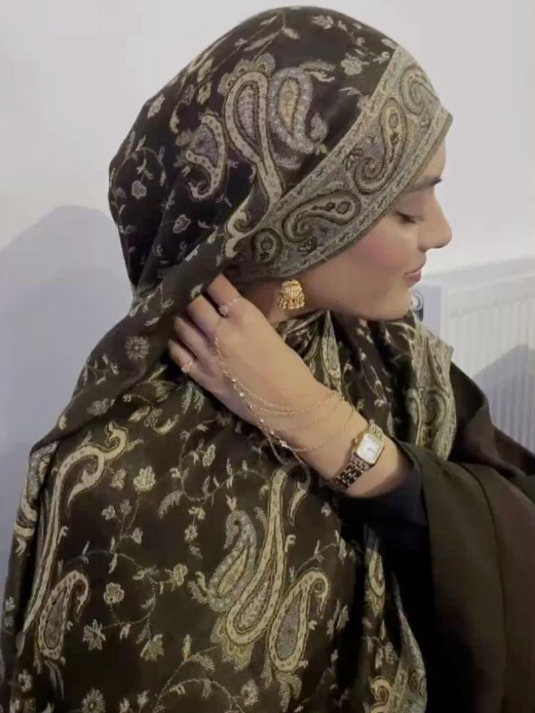 Pashmina Hijab Scarf Long Luxury  Cashmere Shawl Female Foulard Soft Turban Head Wraps For Women Headband Turbans For Women