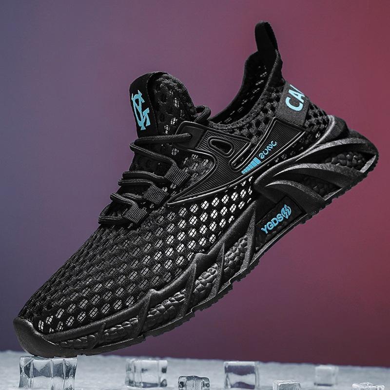 Hollow Men's Shoes Summer Casual Big Mesh Shoes Men's Outdoor Breathable Sports Mesh Trendy Shoes Men
