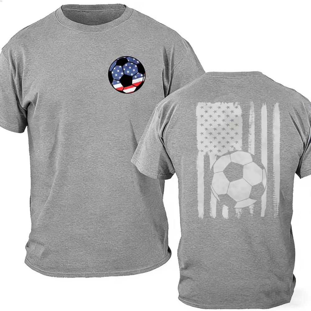 Mondeo 2026 USA Soccer T-Shirt American Flag Football Print Cotton Black Tee Hip Hop Streetwear Oversized Tshirt Short Sleeve Casual Clothing
