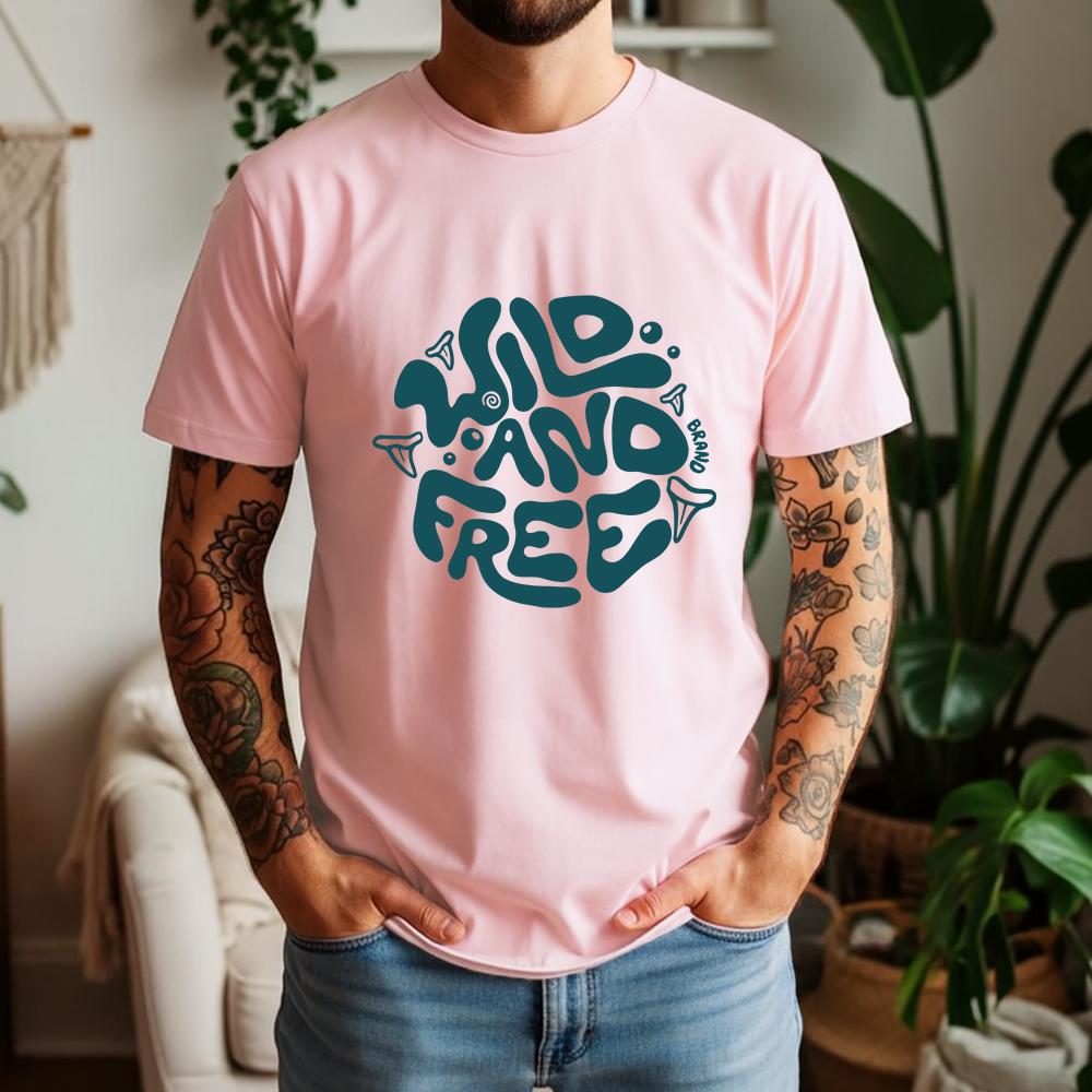 New Summer Unisexs 100 Pure Cotton TShirt Wild And Free Boho Wanderlust Style Vintage Graphic Casual Breathable Short Sleeve
