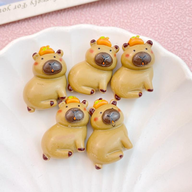 10Pcs New Cute Cartoon Gray Bear Series Flat Back Ornament Jewelry Bows Accessories