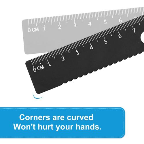 PATIKIL Triangle Ruler Protractor Set, 4-Piece Aluminum Alloy Ruler and Metal Drafting Ruler Tool Kit, Geometry Protractor for Classrooms, Teachers, a