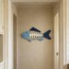 Escultura de Peixe Pendurada Decoração de Parede de Peixe Ornamento Costeiro Placa de Arte para Sala de Jantar Sala com Tema Oceânico Jardim Casa no Lago Quarto das Crianças