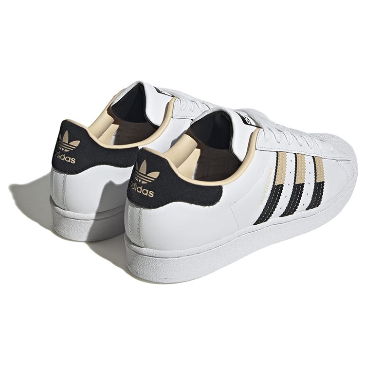 Adidas Superstar White Sand Black Men Sneakers Cloud-White Sand-Strata Core-Black HQ2166