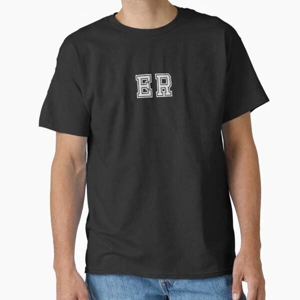 ER Varsity Initials Varsity Letters Black Made In UsaAus TShirt S2xl S