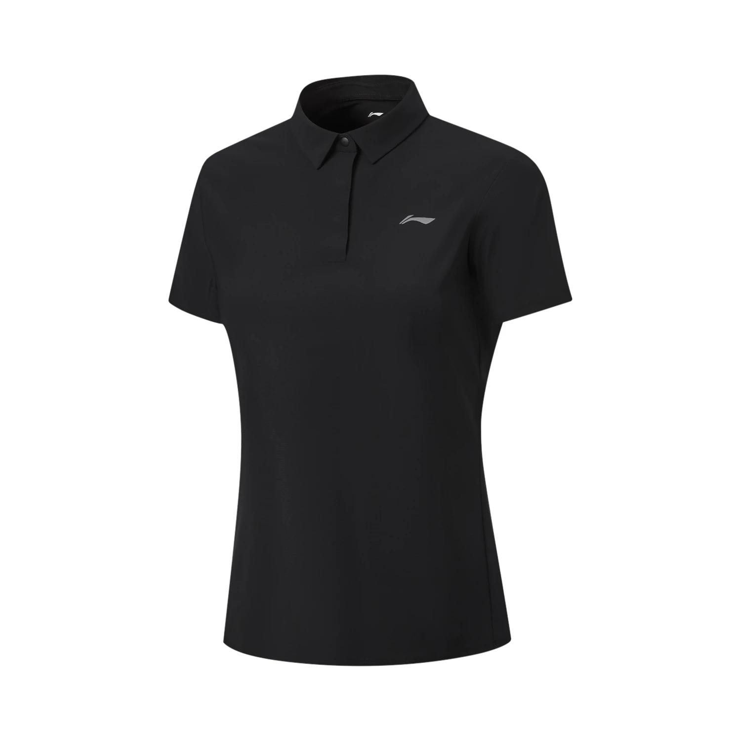 Li-Ning Однотонная простая универсальная повседневная рубашка-поло с коротким рукавом женские топы APLW222-7 XS