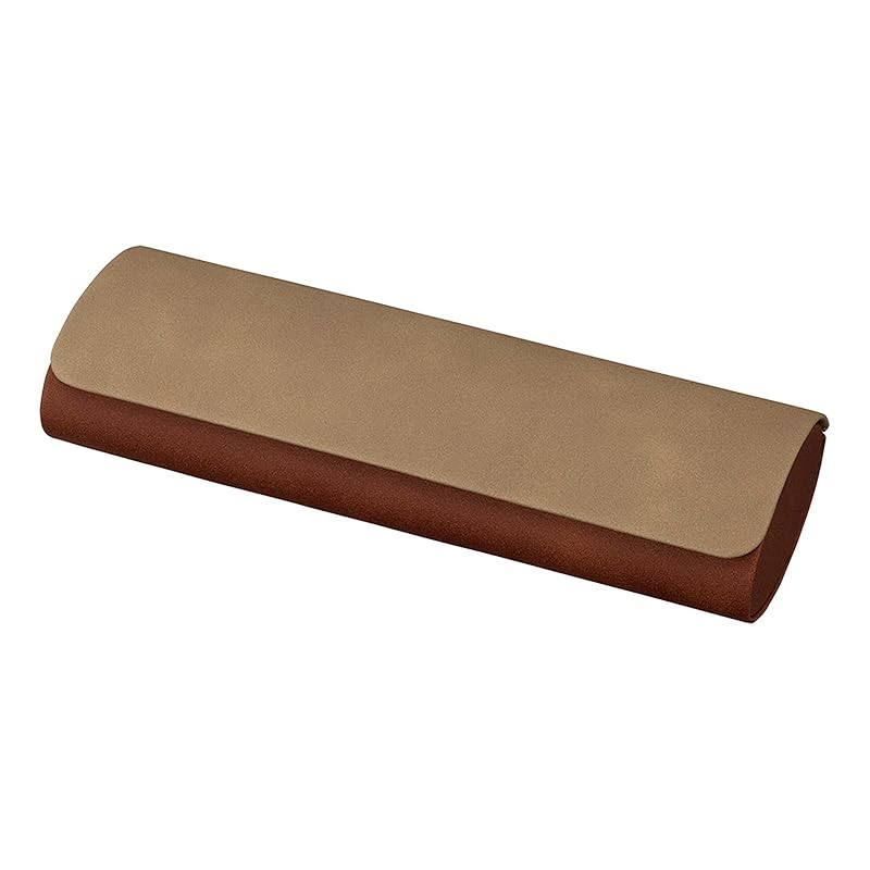 

Pearl glasses case brown hard magnetic type long size SA-90 092863