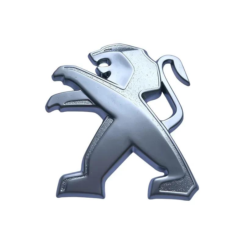 HRUC6 Car Front Rear Logo Emblem Sticker for Peugeot 406 405 205 3008 206 5008 308 208 408 508 407 107 307 Tail Trunk Metal Badge
