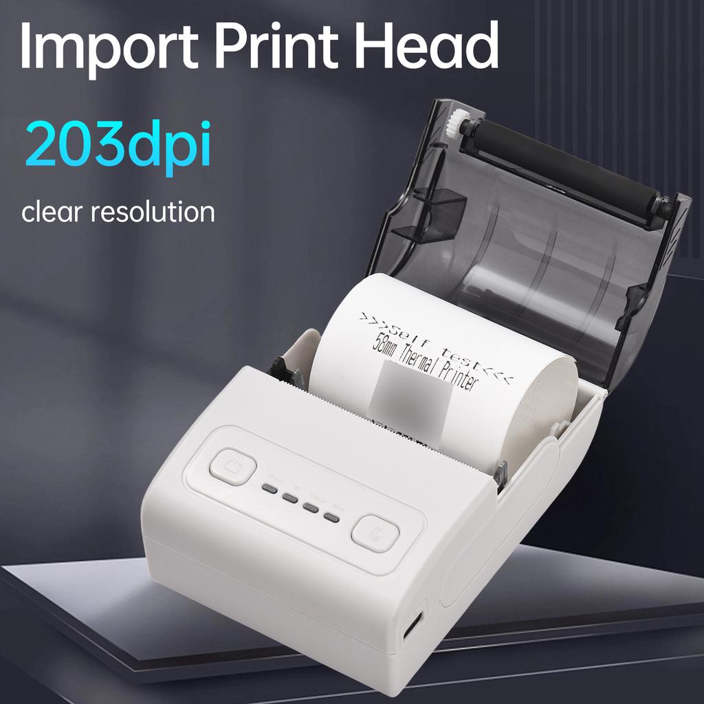 Portable   Thermal Printer 2 inch Wireless USB Receipt Bill Ticket Printer with 57mm Print Paper Roll Compatible with       for Resta