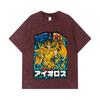 275 GSM Washed T-shirts 100% Cotton Saint Seiya V12 Aiolos Print Unisex Heavy Cotton T Shirt