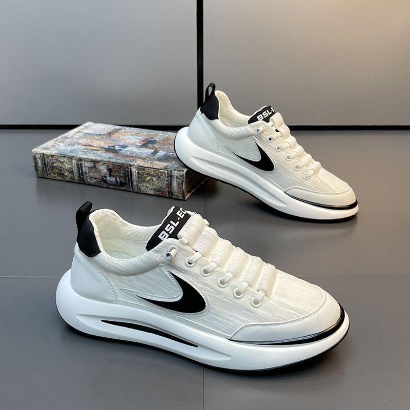 2024 Summer New Breathable Ice Silk Sneakers Men's Shoe Trend Platform Comfort Dad Shoes Soft Sole Casual Sports Running Shoes