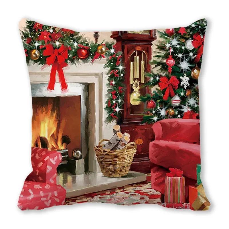 Merry Christmas Pillow Case Sofa Cushion Covers Xmas Party Decorative Pillowcases Happy New Year 2024 Navidad  Gifts