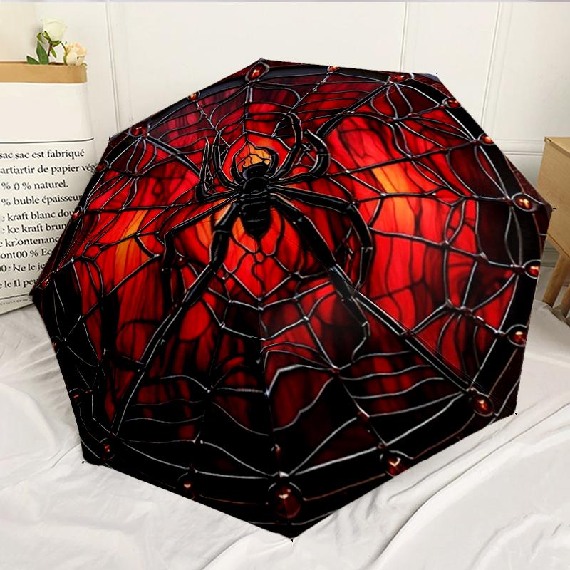 Autumn Spider Web Design 8-Frame for Travel, camping, Casual Lightweight Portable Umbrella, Essential for every family Holidays Birthday Gift