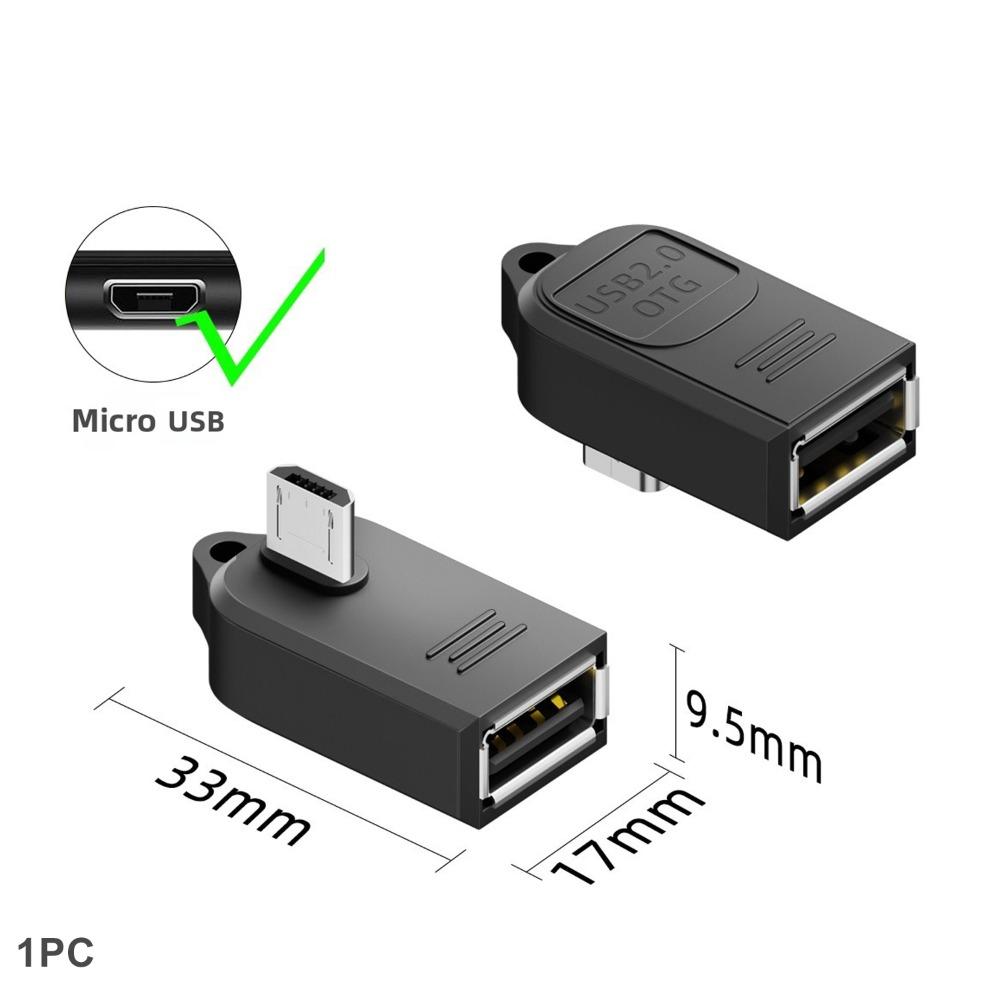 Adapter OTG Micro USB do Transferu Danych Kątowy 90 Stopni Konwerter Mini USB na USB-A Obsługa Ładowania Telefonu Tabletu Plug and Play