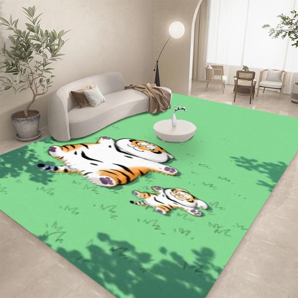 Cute Fat Tiger Cartoon Bedroom Carpet Living Room Decoration Sofa Carpet Children's Game Mat Bedhead Carpet Desk Corridor Mat
