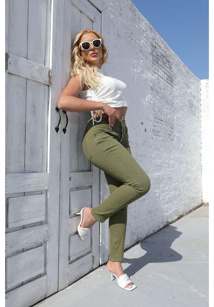Women's High-Waisted Washed Slim Bootcut Jeans - 2025 Autumn Collection
