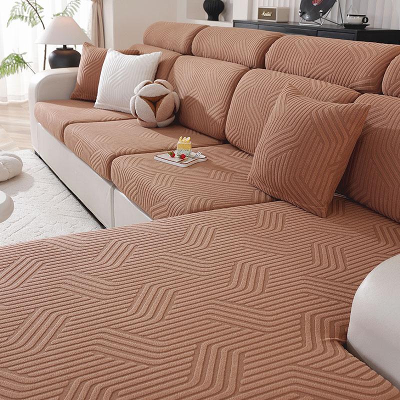 

Lanmolifethickened Жаккардовый Чехол на Сиденье Дивана Спандекс Пыленепроницаемый Эластичные Чехлы на Диван Съемная Чистка Защитный Чехол для Мебели 1PC 2Seater верблюд