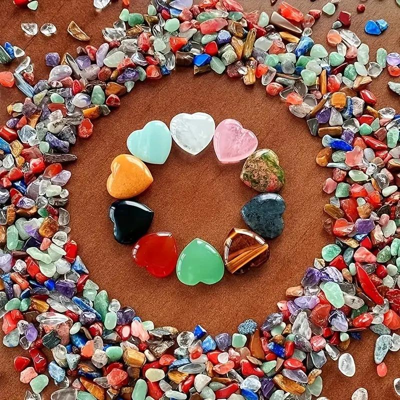 10 Stück Herzkristallstein Kristallhandfläche Natürlicher Polierter Liebeförmiger Edelstein Rosenquarz Amethyst Gemischtes Set Großhandel