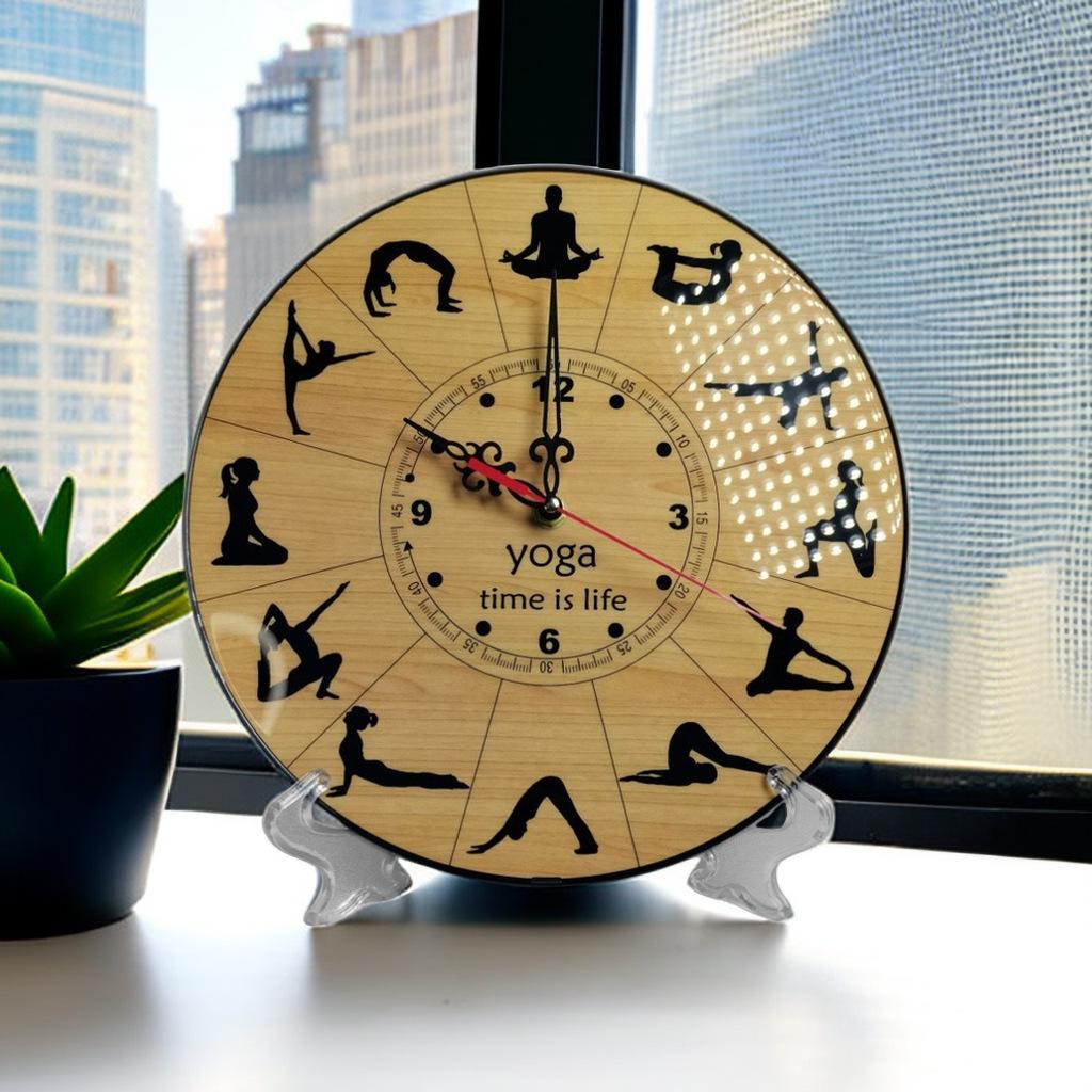 Yoga Clock, Wall Clock, Wall Clock, Swing Table Ornament Can Be Hung