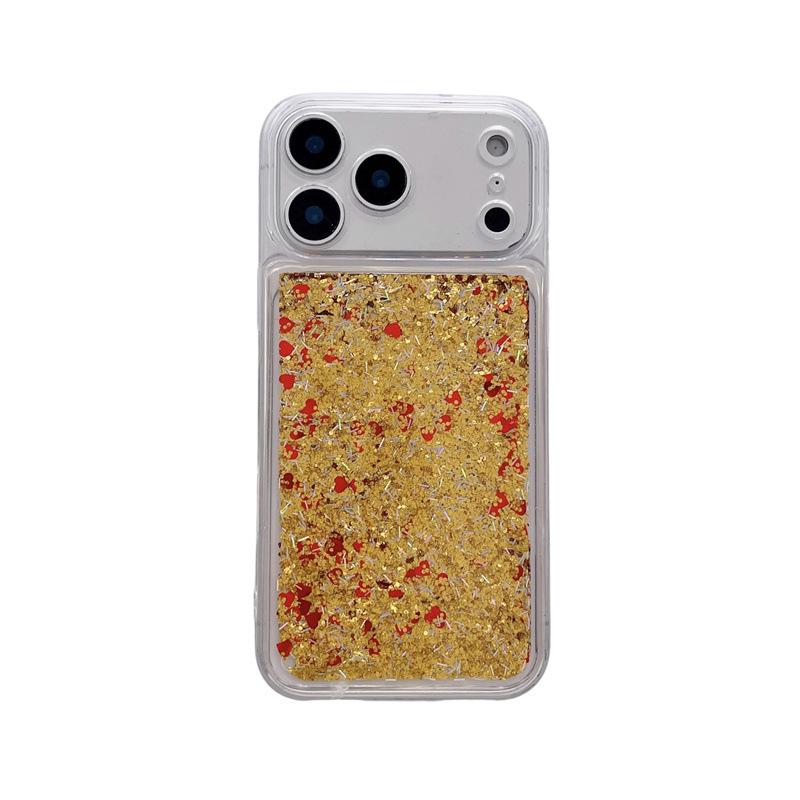 Premium Gold Foil Quicksand Case for iPhone 11-14 & PROMAX, Anti-fall Protection