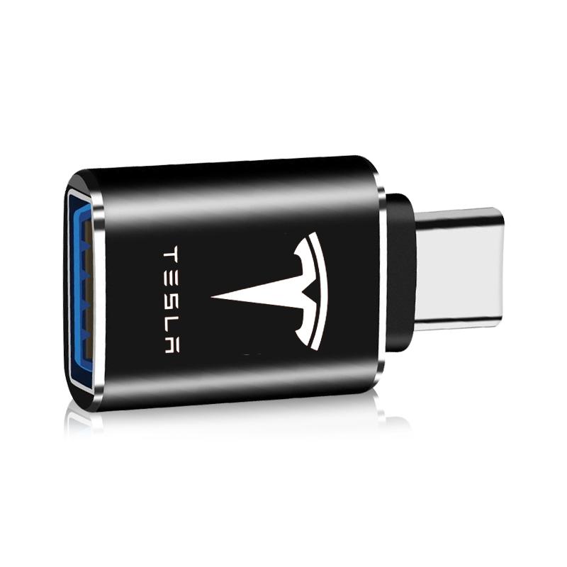 1Pcs Car Usb Type C Cable Converter Charging Adapter Car Accessories For Tesla Model S Model X Model Y Model 3 Roadster SpaceX Accessory