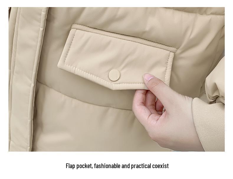 Koreansk Mote Dame Løs Dun Bomullskåpe 2025: Stilig, Varm Yttertøy