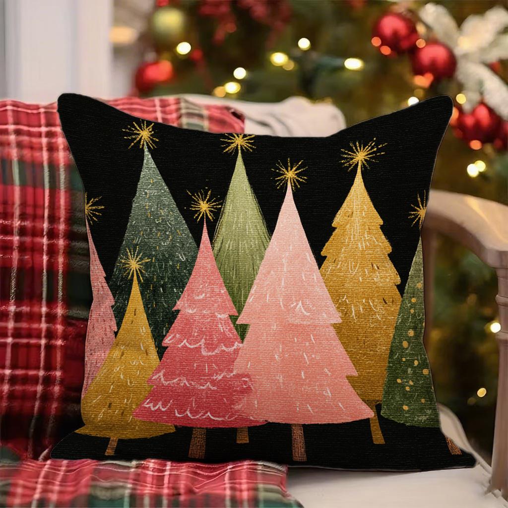 Christmas Tree Pillowcase With Ornamentssuitable For Sofa Car Bedroom Decorative Cushion Cover Pillow Cover
