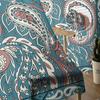 Perez Flower Polygonal Blue Bedroom Transparent Sheer Curtains Holiday Decoration Window Voile Tulle Curtain