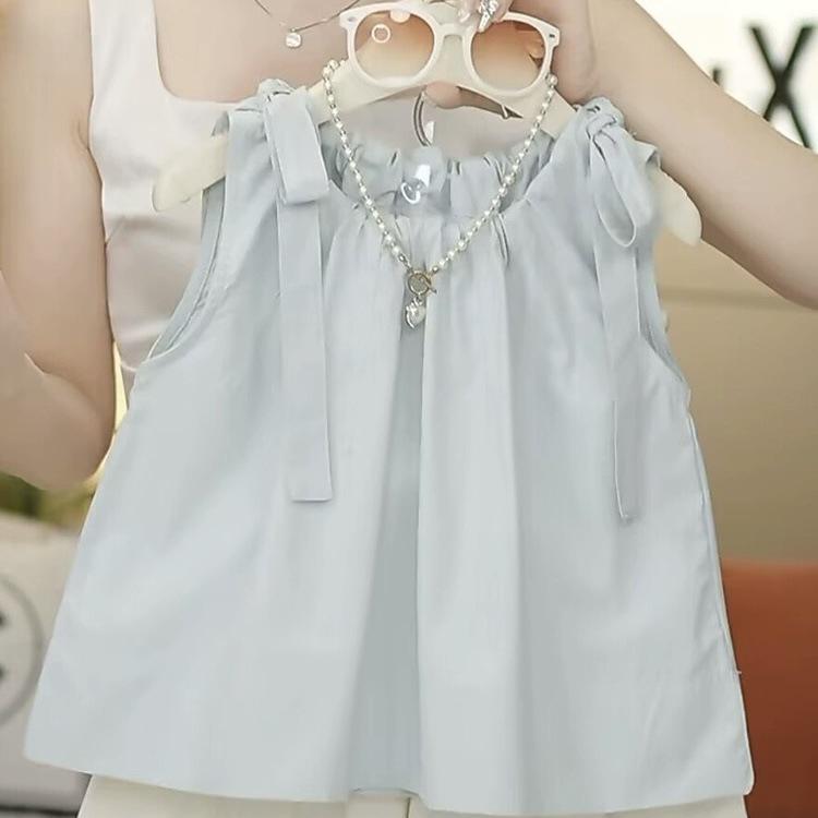 Girls' Summer Set Children's Fashionable Summer Sleeveless Girls' Korean Shorts Two-piece Set