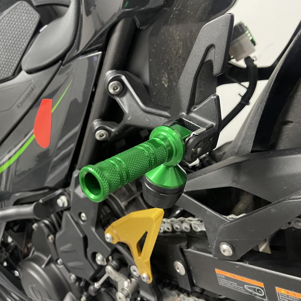 LEDISHUN Aluminum Tandem Step Sliders for Kawasaki ZX-25R/SE, ZX-4R/SE, ZX-4RR, Ninja 250, Ninja 400, Z250, and Z400 (Left and Right Set) (Green)