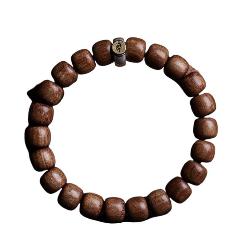 Authentisches indisches Sandelholz Tierkreiszeichen Buddhistische Gebetsperlen Armband